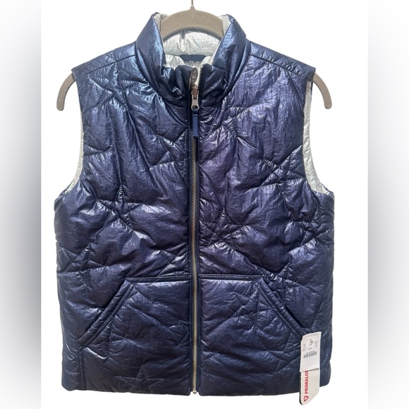 J. Crew Other - J. CREW Crewcuts Reversible Navy & Silver Quilted Vest
